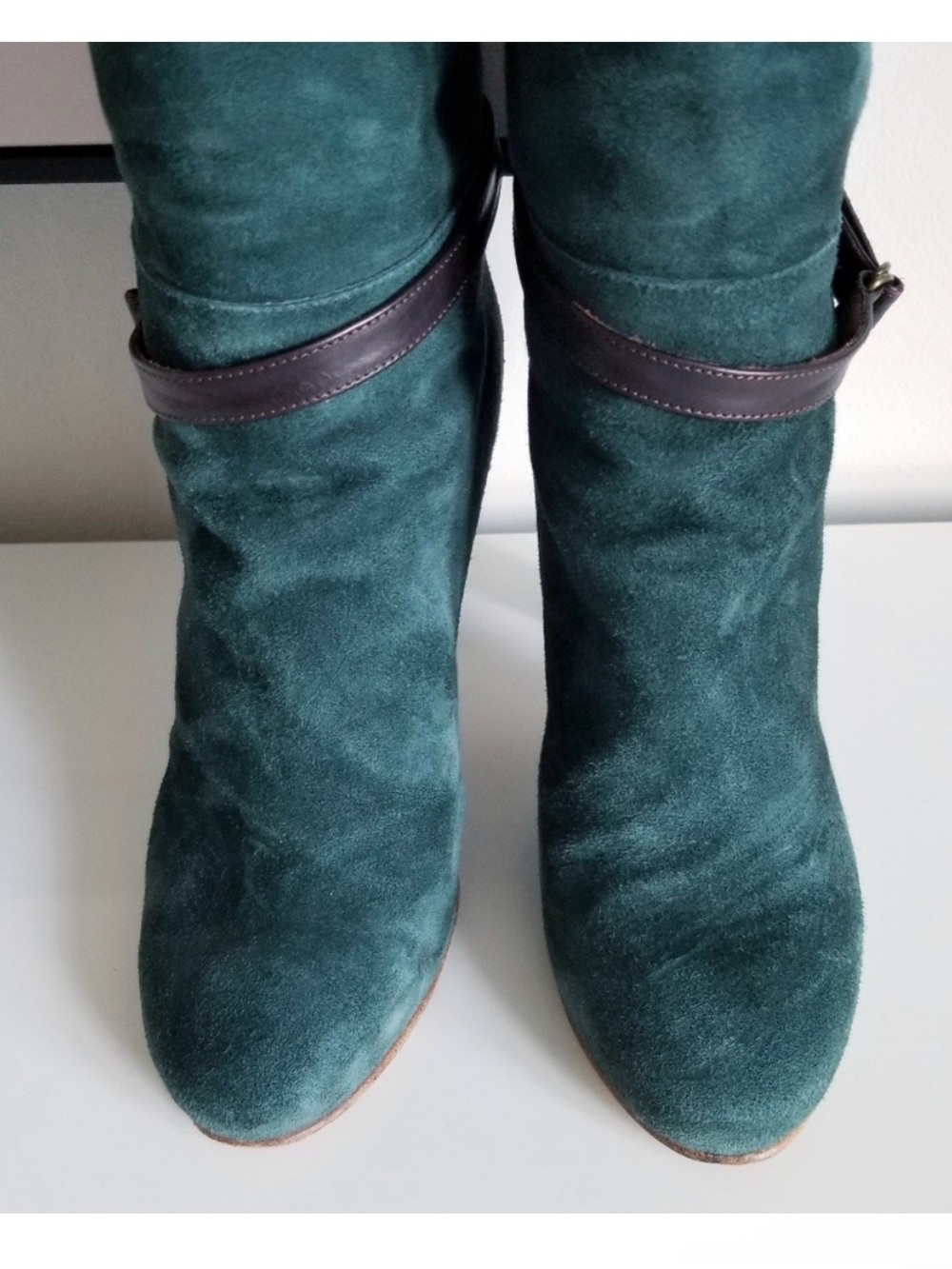 EUC Space Style Concept Teal Green Suede Knee-High Boots retail $689 - Picture 7 of 12